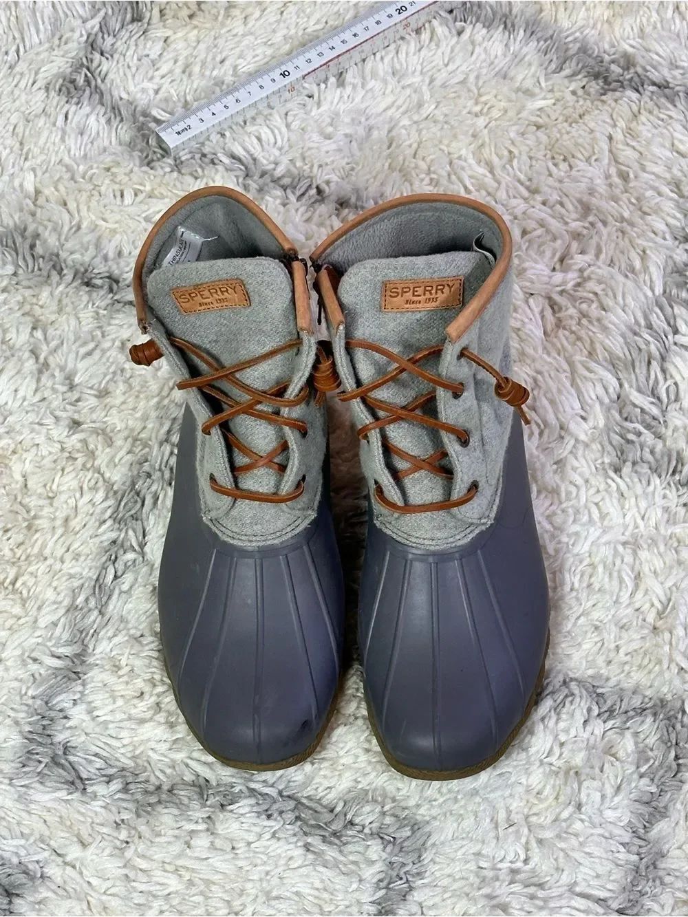 Sperry Gray & Tan Waterproof Duck Boots